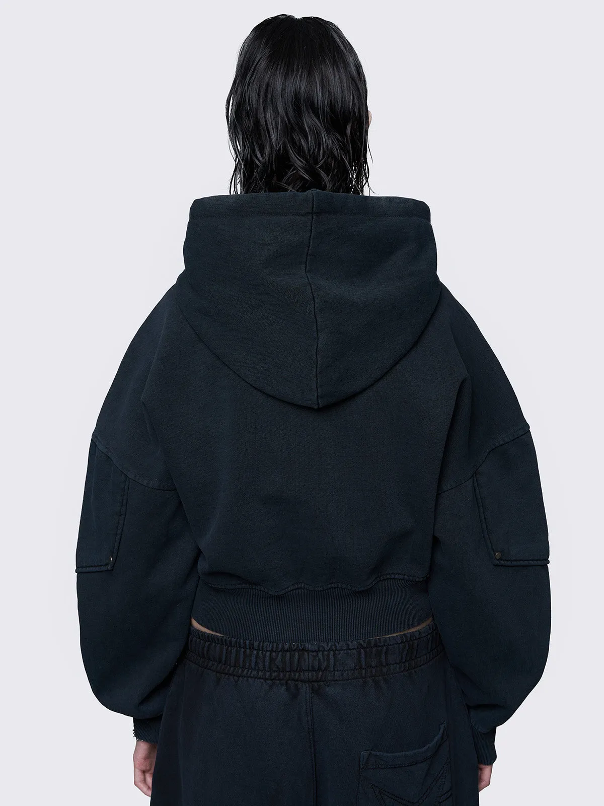 Ash Washed Cropped Hoodie sold by Minga London product image thumbnail 4
