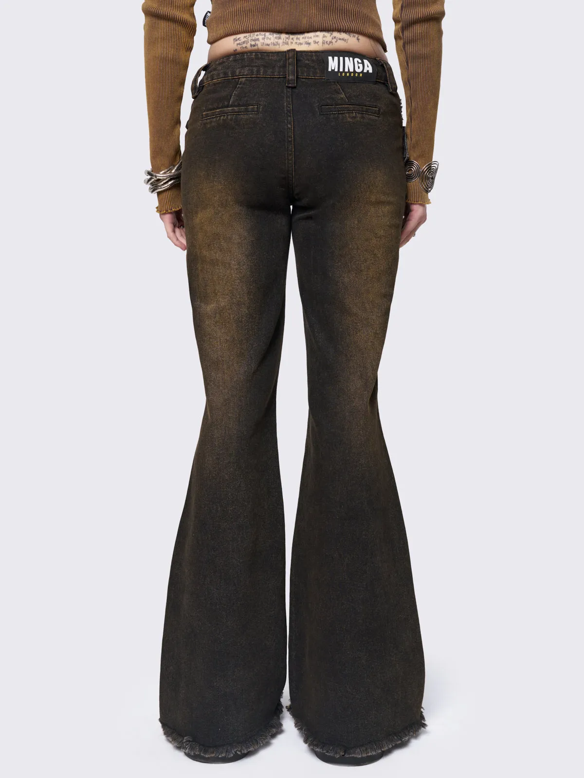 Gia Overdye Belted Flared Jeans sold by Minga London product image thumbnail 4