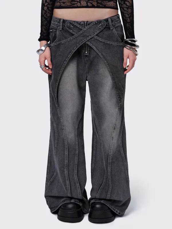 Kim Black Baggy Jeans sold by Minga London