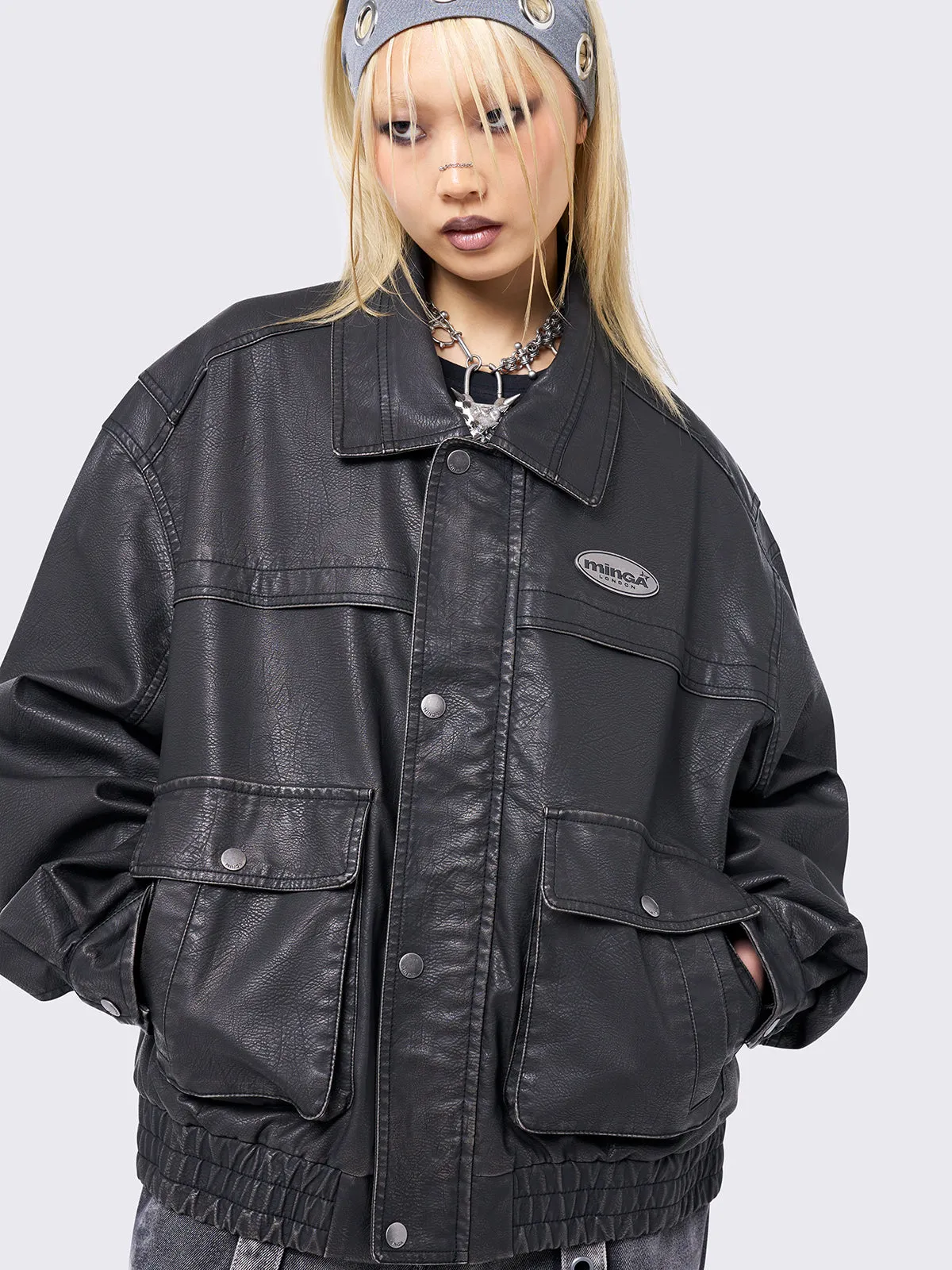 Roxy Black Bomber Jacket sold by Minga London product image thumbnail 5