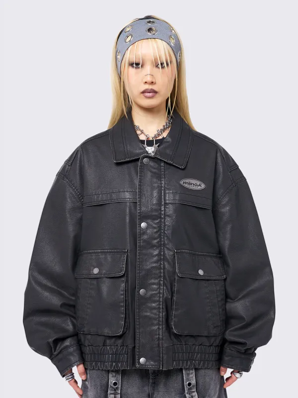 Roxy Black Bomber Jacket sold by Minga London
