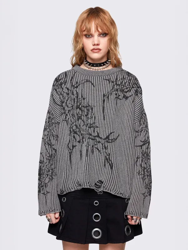 Thorns Grey Sweater sold by Minga London