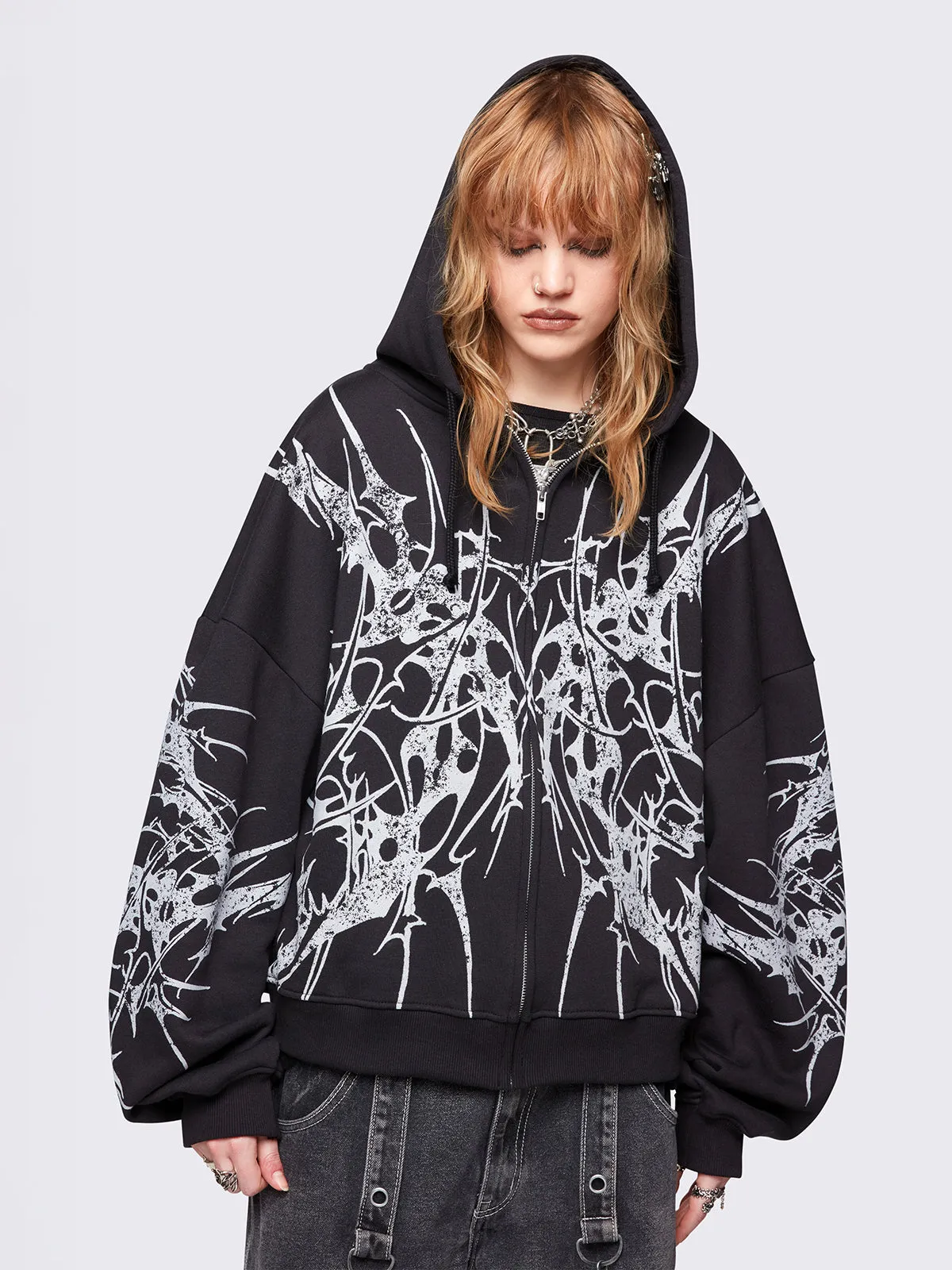 Insane Zip Up Hoodie sold by Minga London product image thumbnail 3