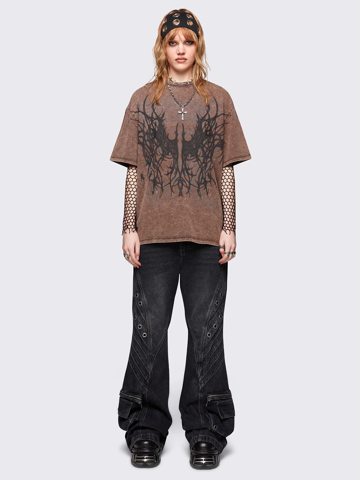 Wingfall Brown Washed T-Shirt sold by Minga London product image thumbnail 2