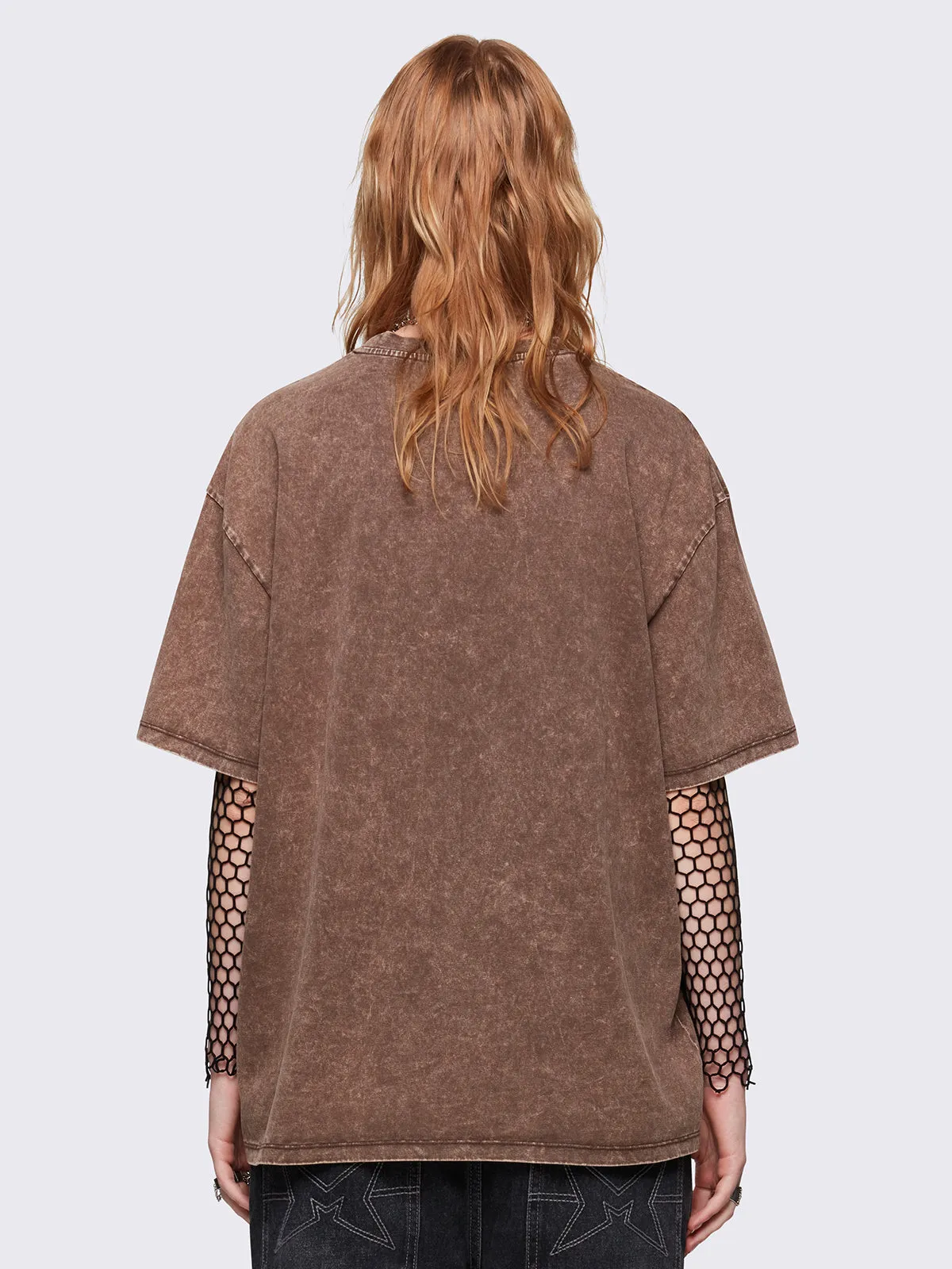Wingfall Brown Washed T-Shirt sold by Minga London product image thumbnail 5