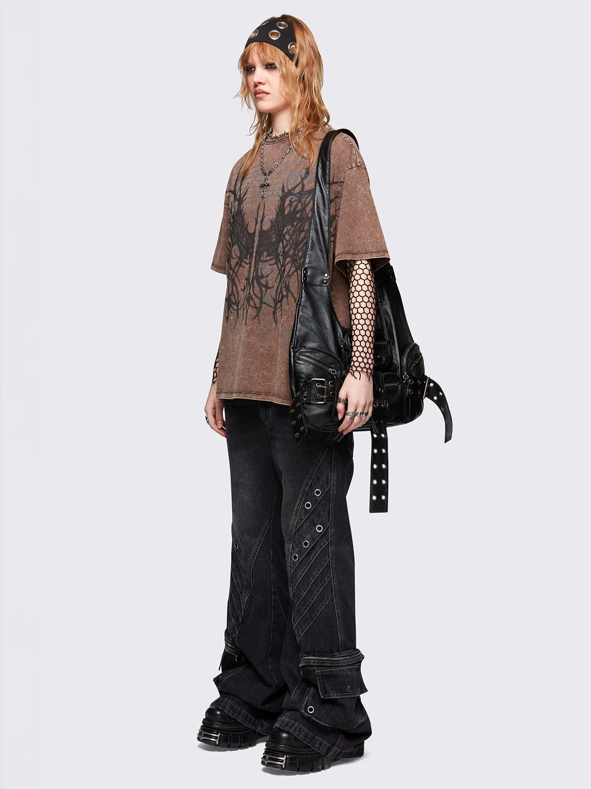 Wingfall Brown Washed T-Shirt sold by Minga London product image thumbnail 4