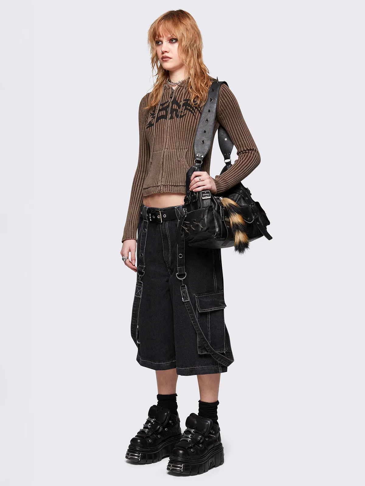 Kai Taupe Knitted Zip-Up Hoodie sold by Minga London product image thumbnail 5