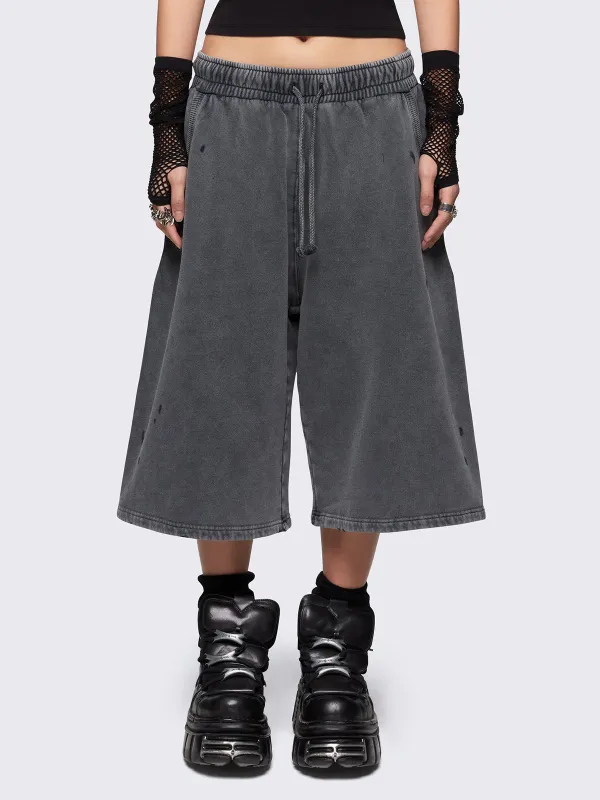 Lex Grey Washed Sweat Shorts sold by Minga London