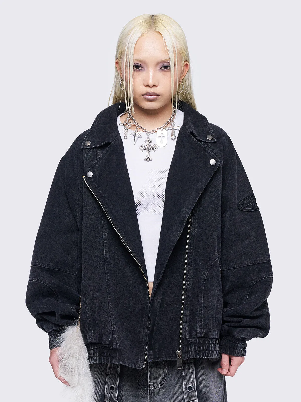 Harley Black Bomber Jacket sold by Minga London product image thumbnail 3