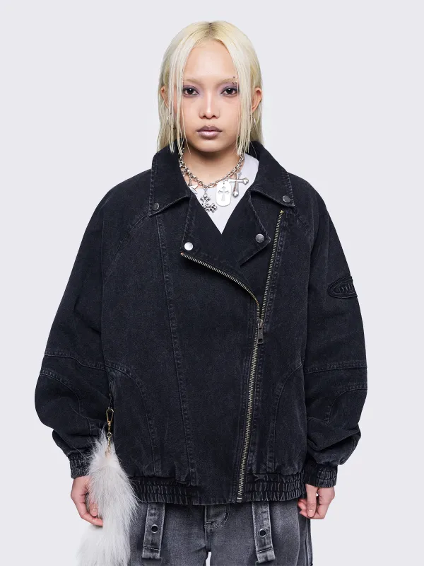 Harley Black Bomber Jacket sold by Minga London