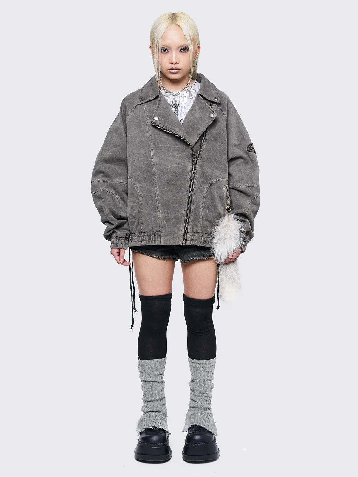 Harley Taupe Bomber Jacket sold by Minga London product image thumbnail 2