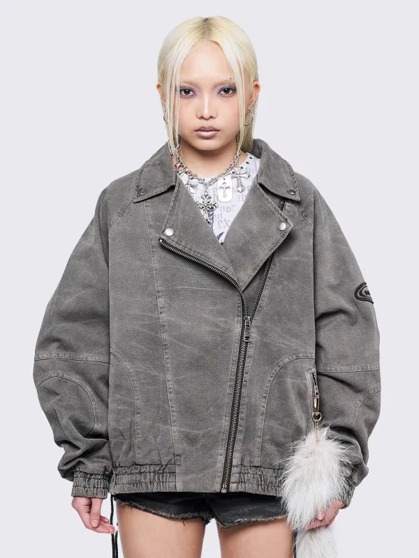 Harley Taupe Bomber Jacket sold by Minga London