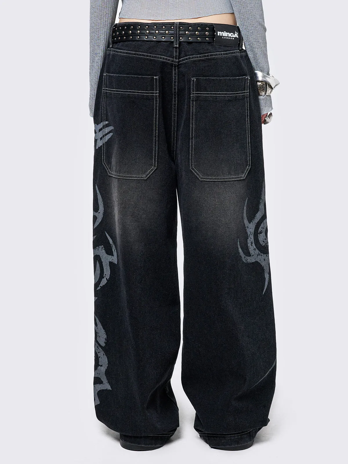 Rave Graphic Baggy Jeans sold by Minga London product image thumbnail 5
