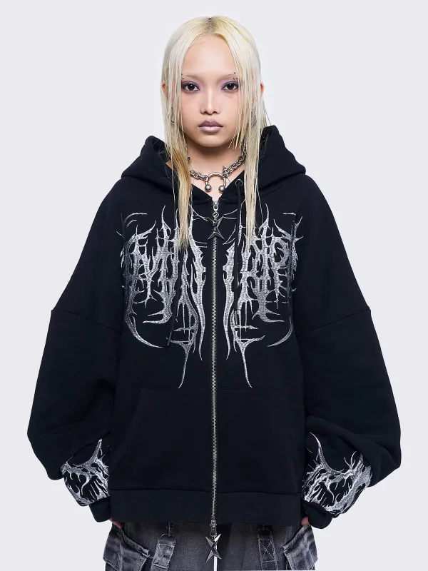 【Margarin Fingers】23SS POOKY FUR ZIP-UP Nami Zip Up Hoodie - Black – The Frankie Shop