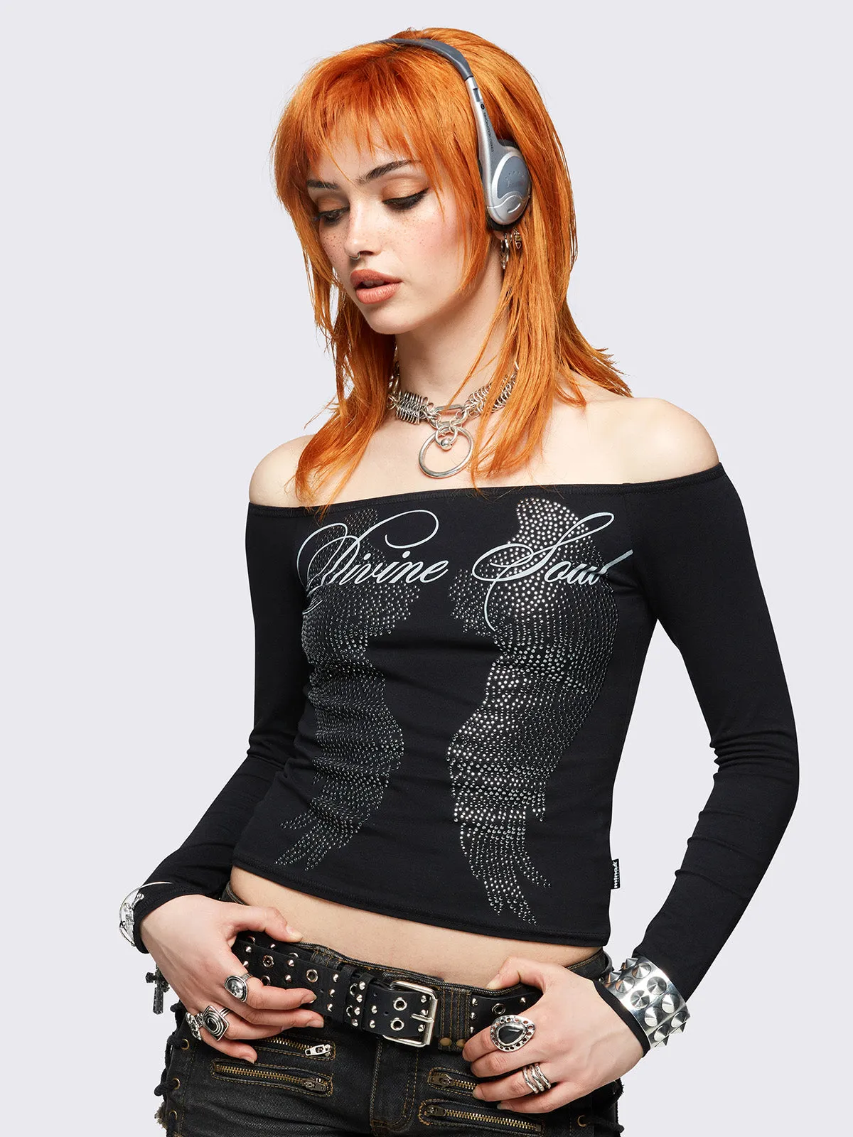 Divine Soul Off-Shoulder Top sold by Minga London