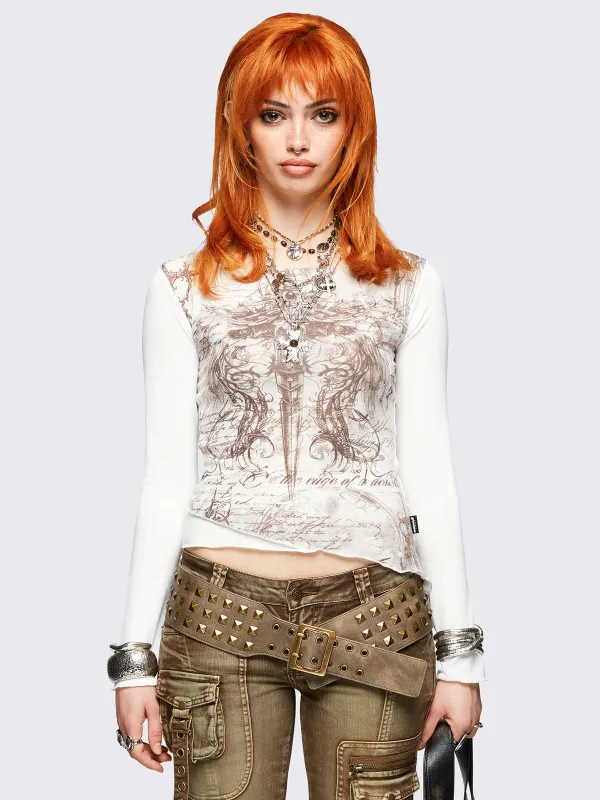 Winged Dagger Asymmetric Top sold by Minga London
