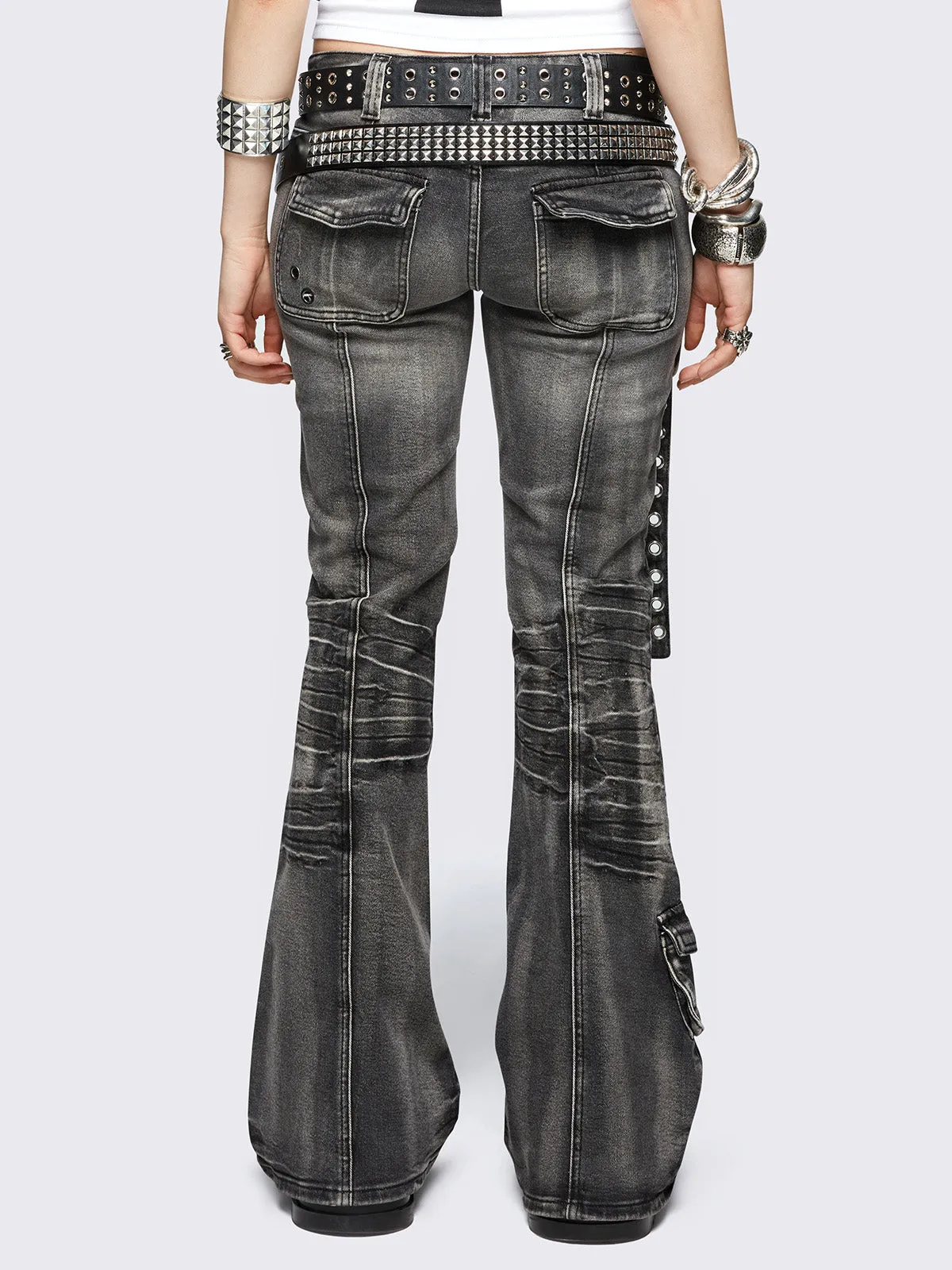 Elsie Black Flared Jeans sold by Minga London product image thumbnail 4