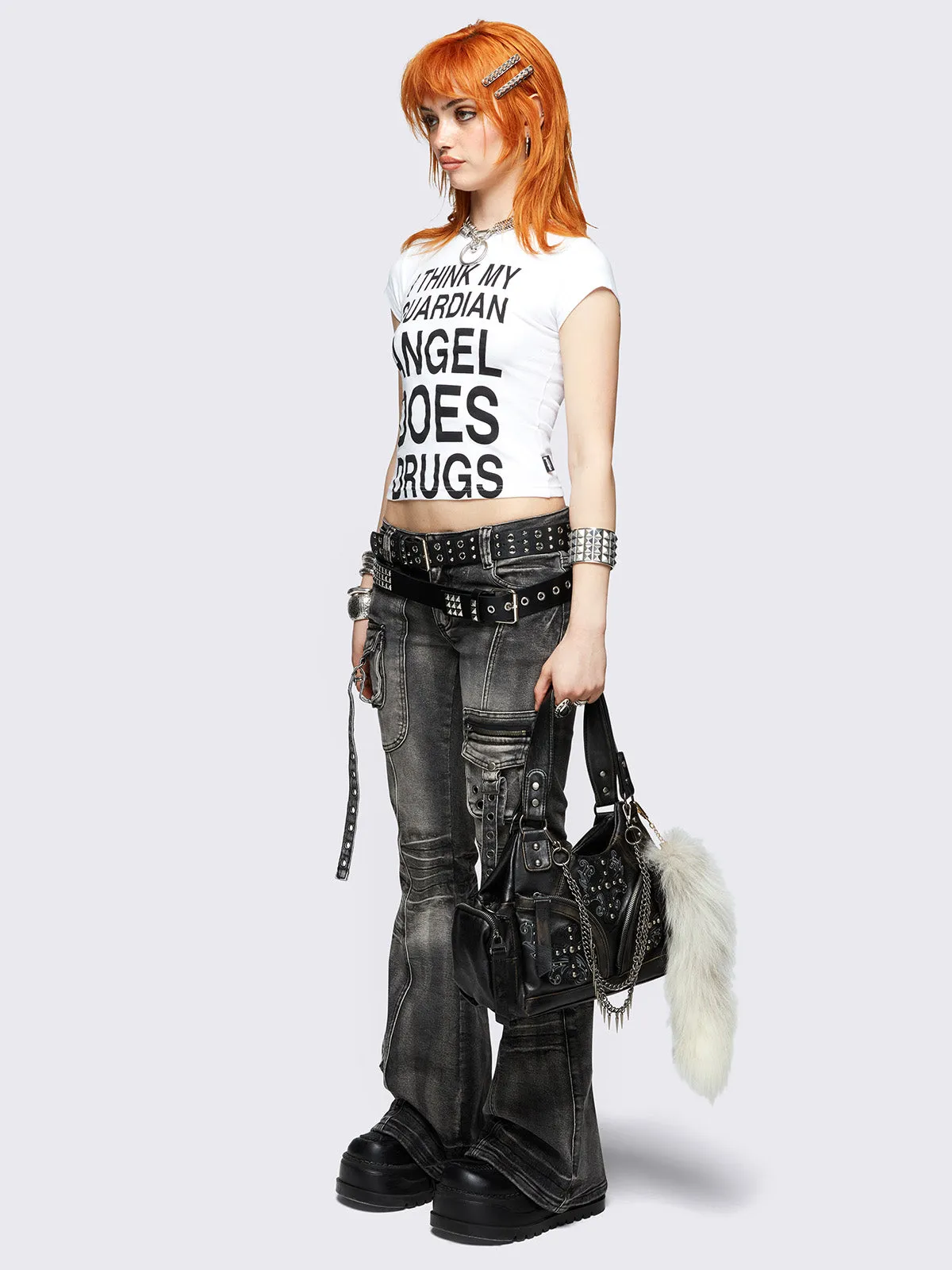Elsie Black Flared Jeans sold by Minga London product image thumbnail 5