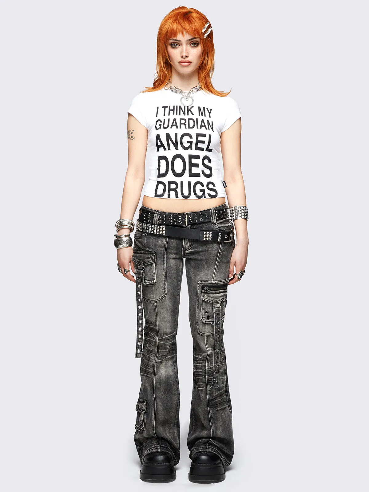 Elsie Black Flared Jeans sold by Minga London product image thumbnail 2
