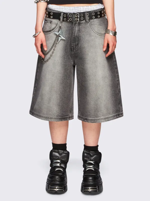 Jen Grey Washed Jorts sold by Minga London