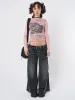 Lost Rose Pale Pink Graphic Top sold by Minga London