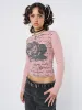 Lost Rose Pale Pink Graphic Top sold by Minga London