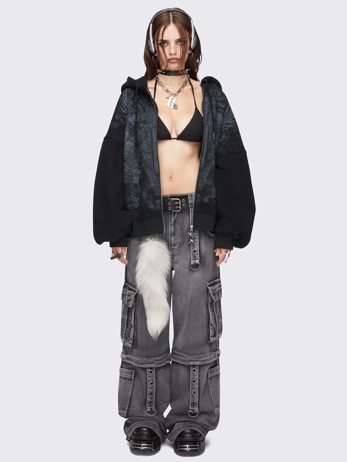 Grim-winged Zip Up Hoodie sold by Minga London product image thumbnail 4