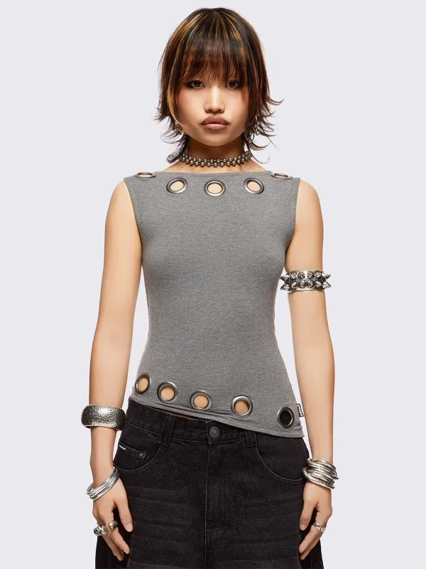Axl Grey Top sold by Minga London