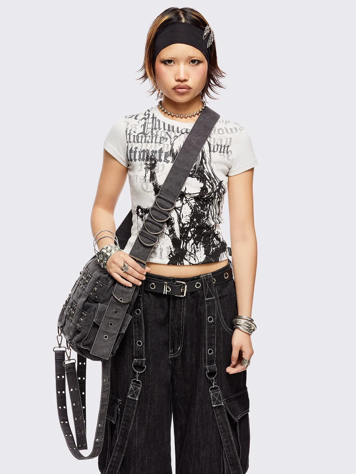 Trek Denim Crossbody Bag sold by Minga London product image thumbnail 3