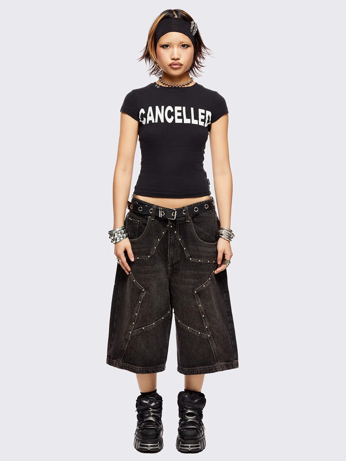 Star! Washed Jorts sold by Minga London product image thumbnail 2