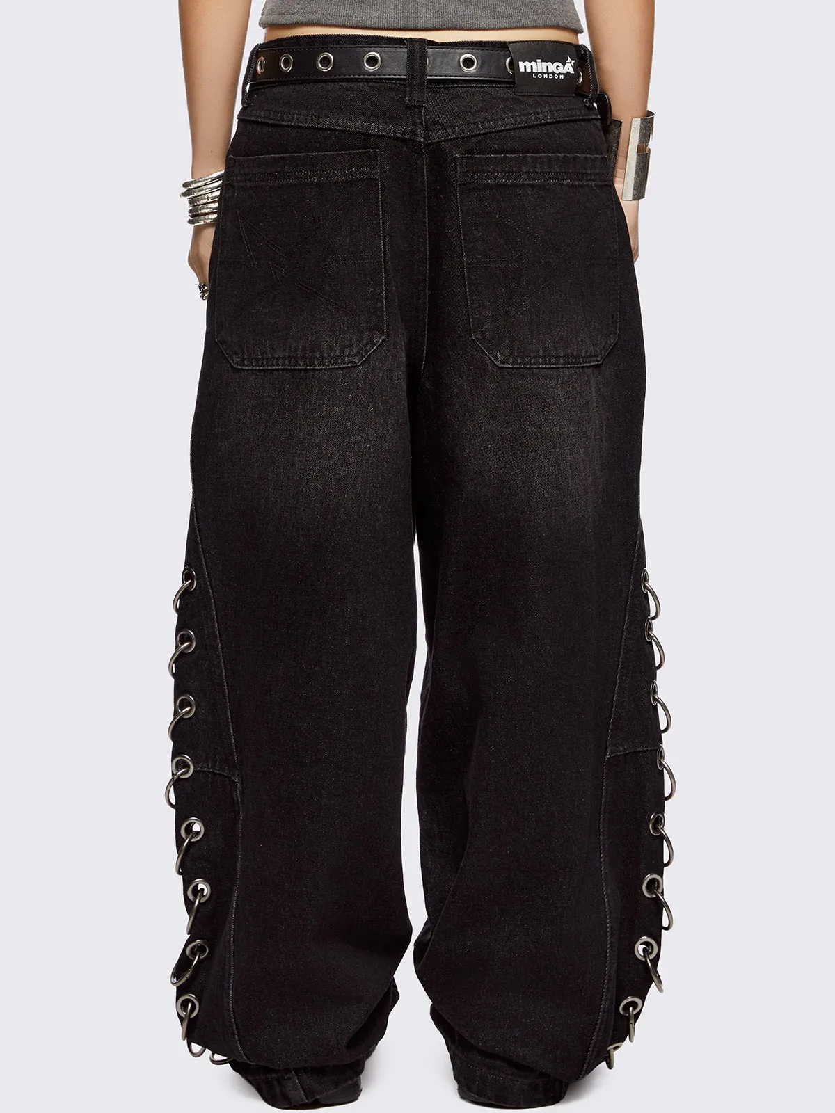 Beck Eyelet Super Baggy Jeans sold by Minga London product image thumbnail 3