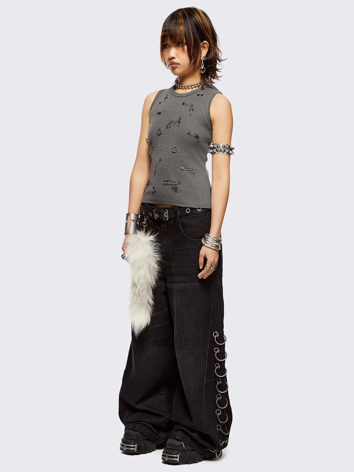 Beck Eyelet Super Baggy Jeans sold by Minga London product image thumbnail 2