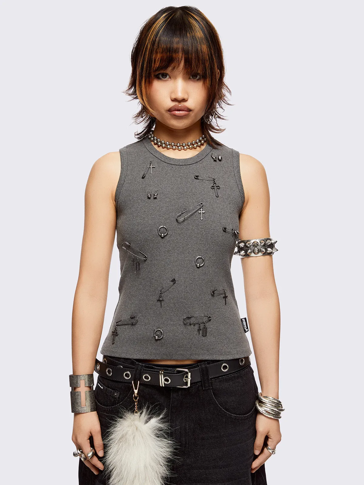 Pierce Me Vest Top sold by Minga London