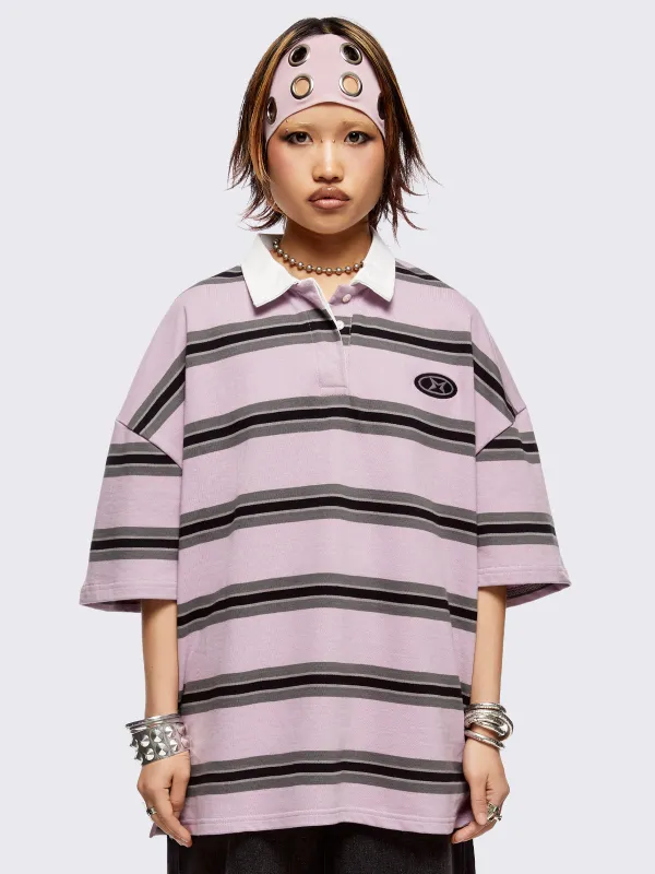 Taylor Pink Striped Polo sold by Minga London