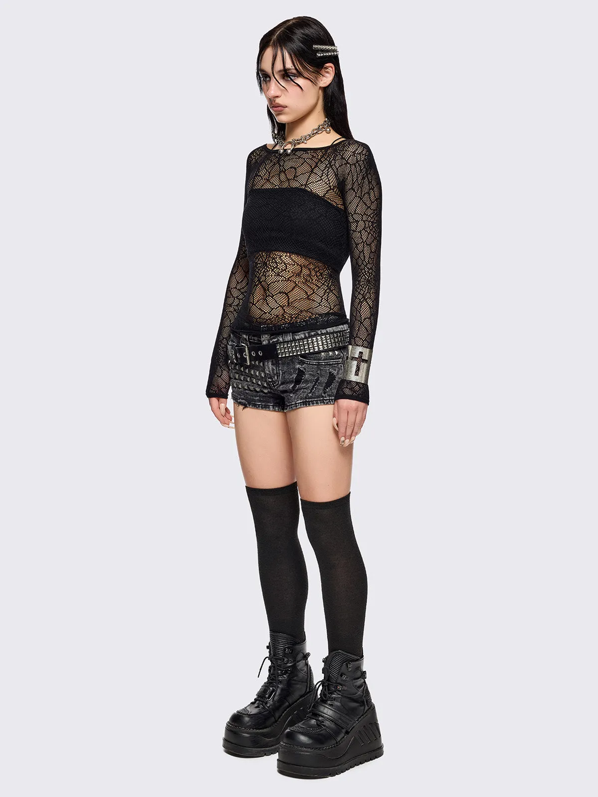 Spider Web Fishnet Top sold by Minga London product image thumbnail 5
