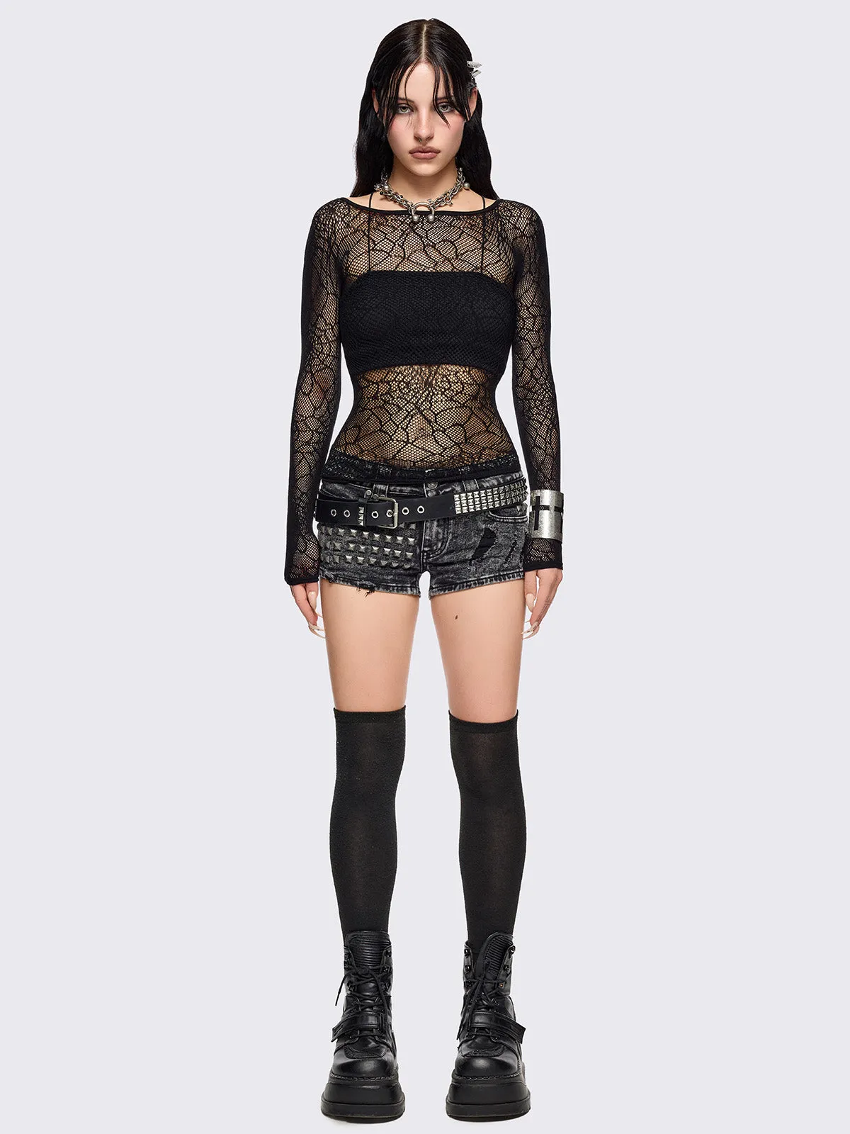 Spider Web Fishnet Top sold by Minga London product image thumbnail 2