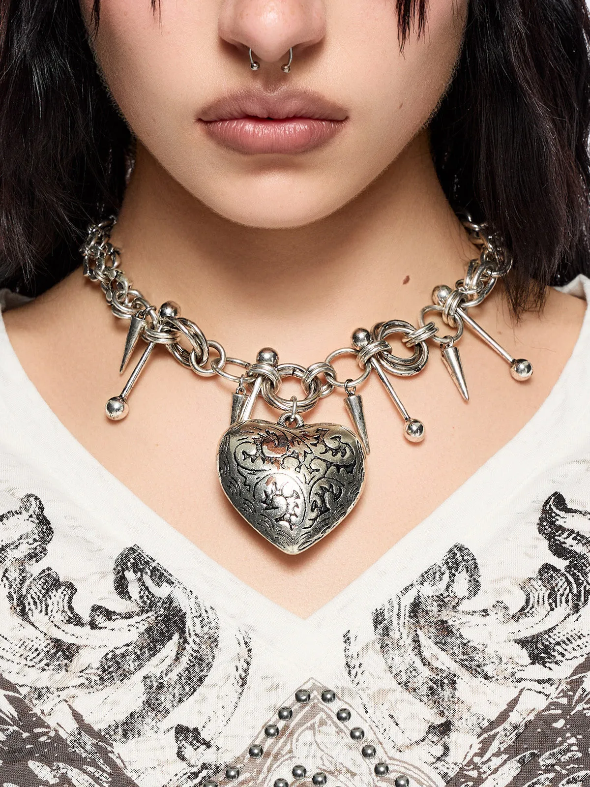 Broken Heart Charm Necklace sold by Minga London product image thumbnail 3