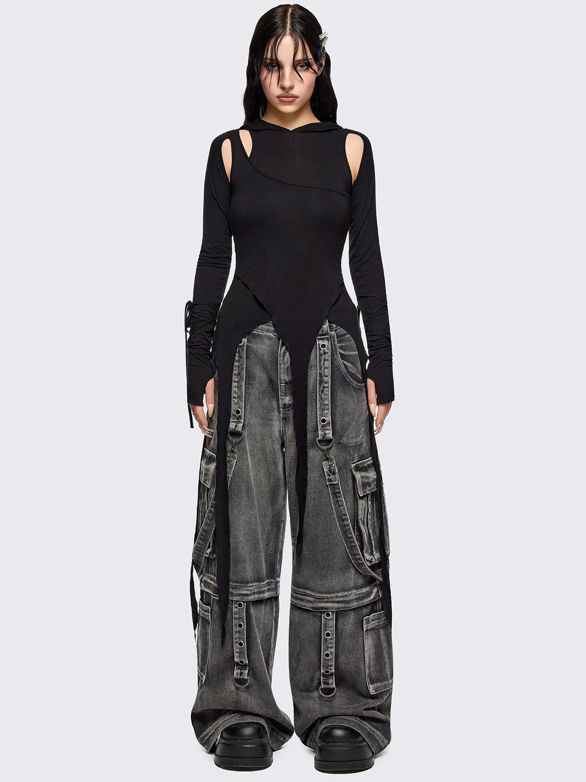 Klyx Cut-Out Hooded Top sold by Minga London product image thumbnail 2