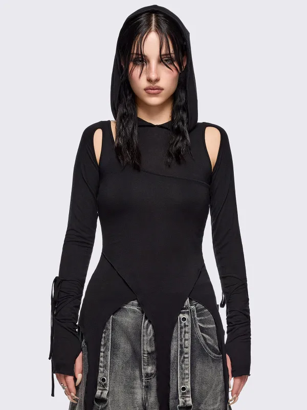 Klyx Cut-Out Hooded Top sold by Minga London