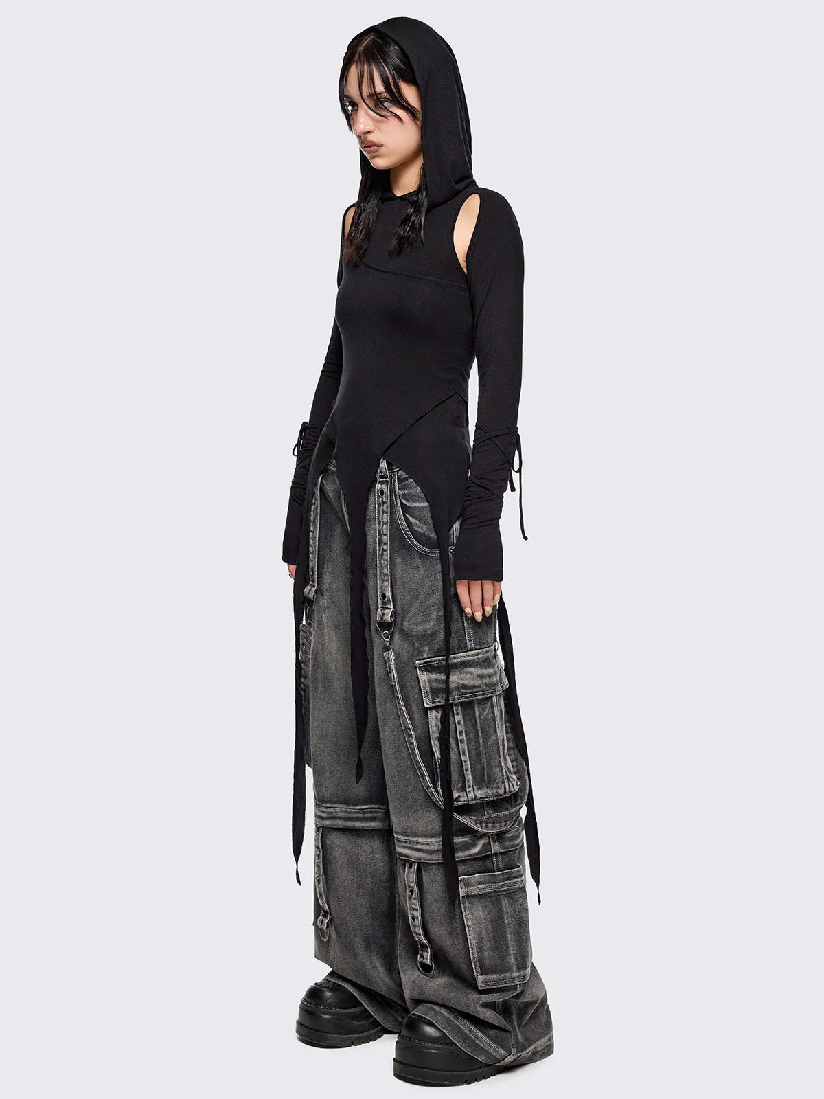 Klyx Cut-Out Hooded Top sold by Minga London product image thumbnail 4