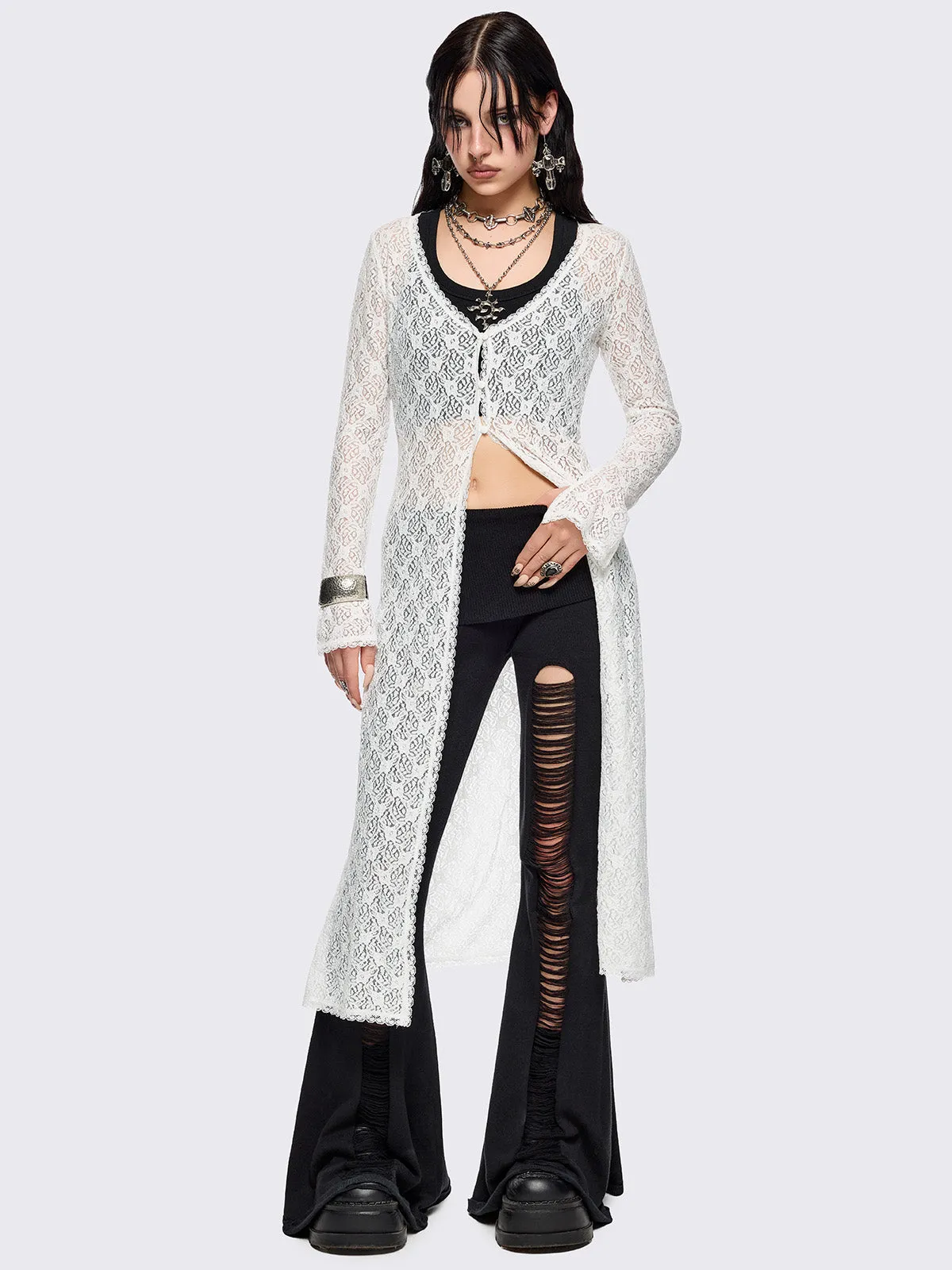 Elysia Lace Shirt Dress sold by Minga London product image thumbnail 4