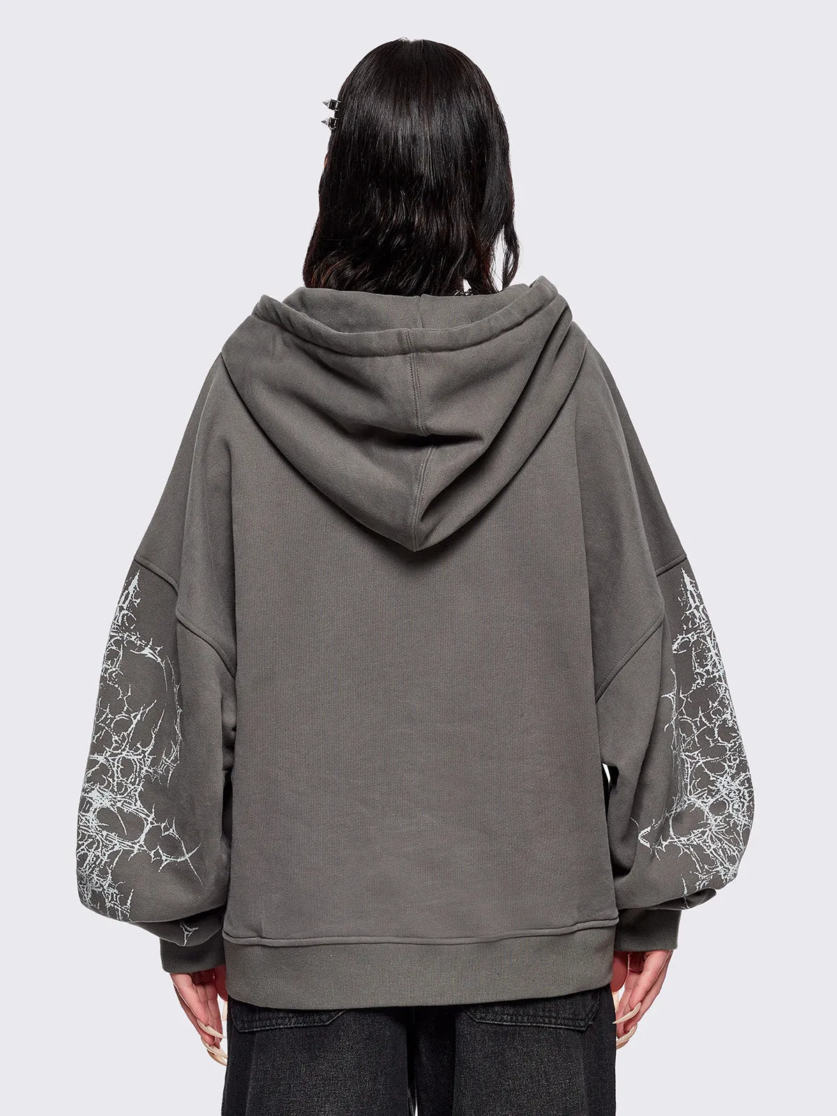 Ascension Grey Zip Up Hoodie sold by Minga London product image thumbnail 4