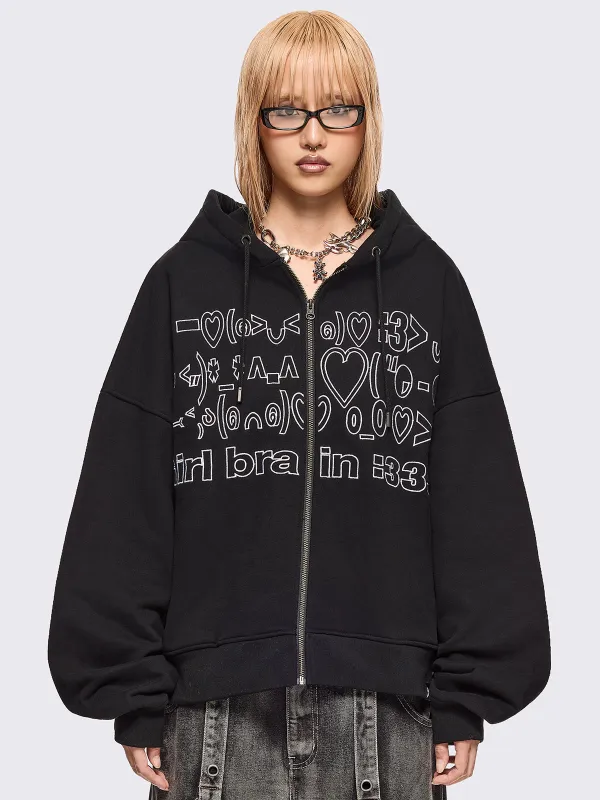 Girl Brain Zip Up Hoodie sold by Minga London