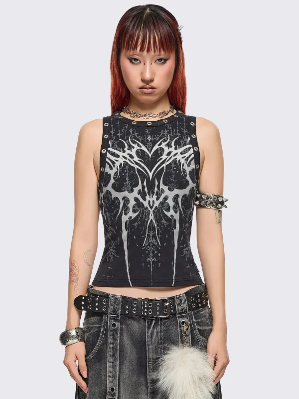 Glitch Heart Vest Top sold by Minga London