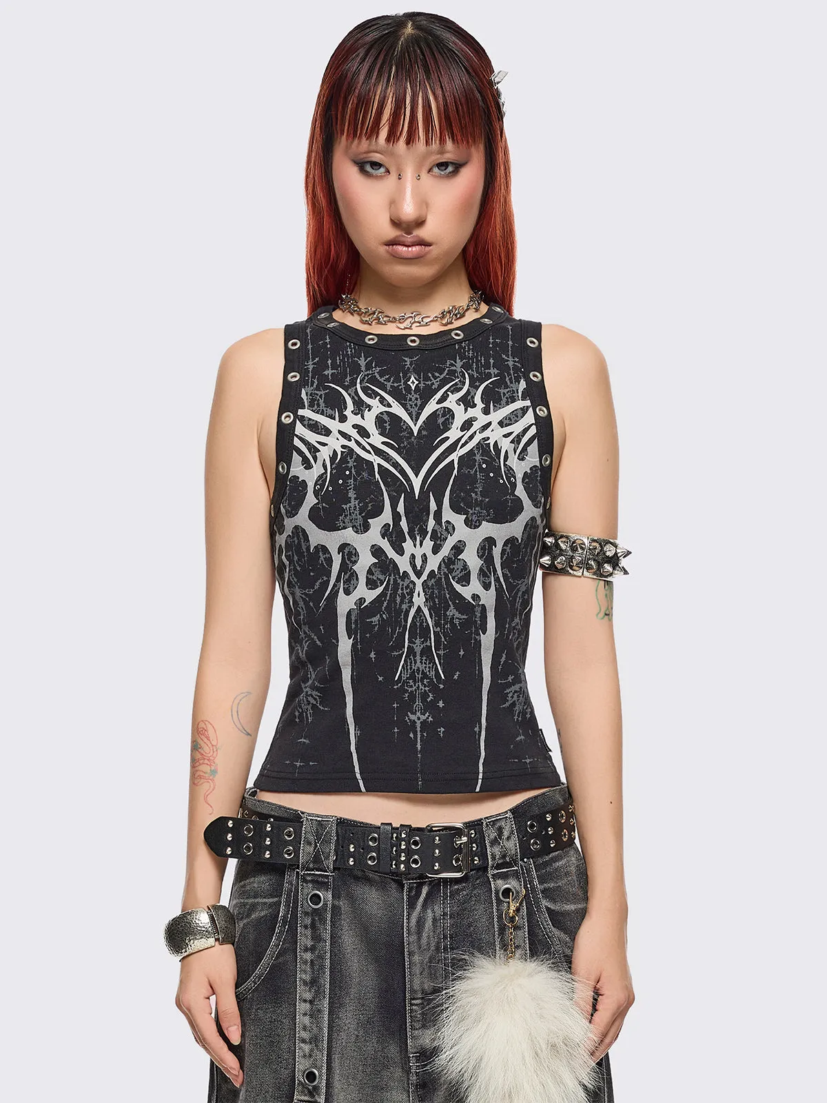 Glitch Heart Vest Top sold by Minga London