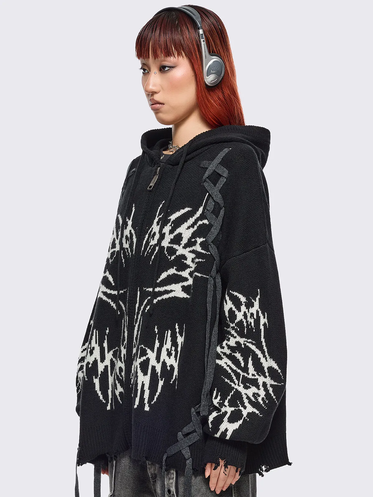 Abyx Knitted Zip-Up Hoodie sold by Minga London product image thumbnail 3