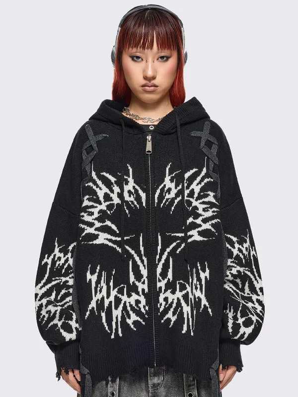 Abyx Knitted Zip-Up Hoodie sold by Minga London