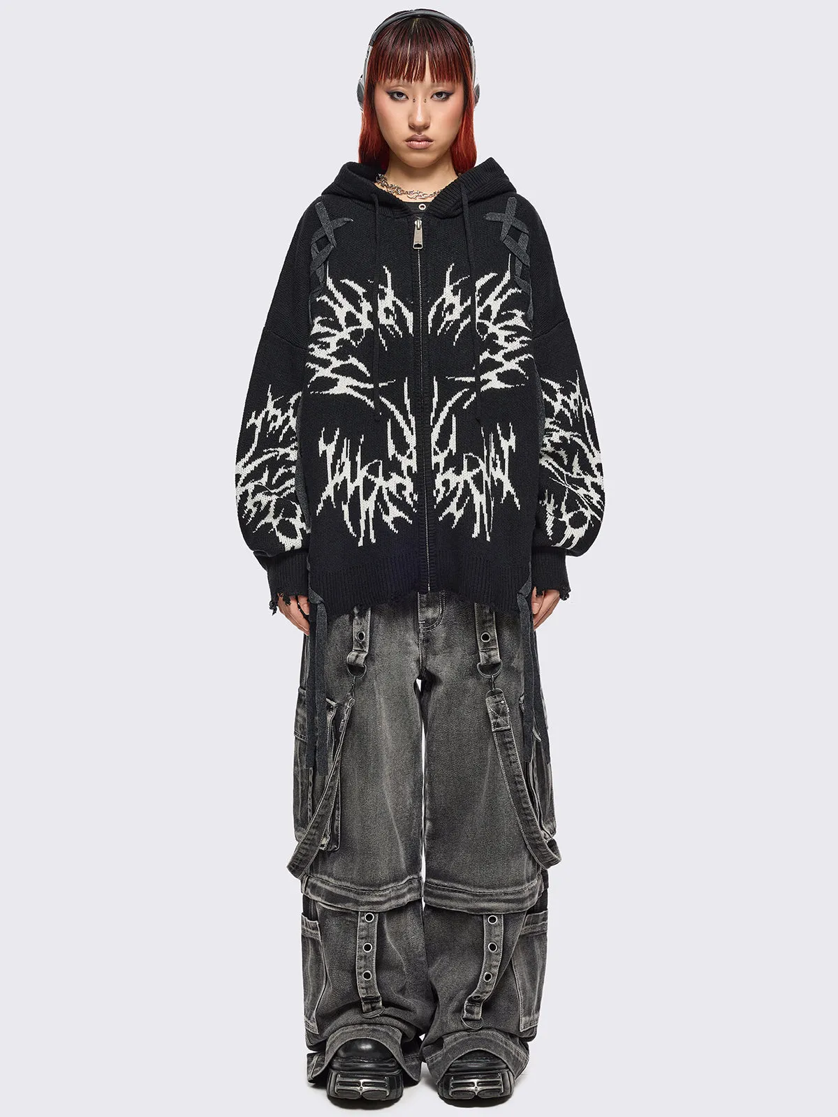 Abyx Knitted Zip-Up Hoodie sold by Minga London product image thumbnail 2