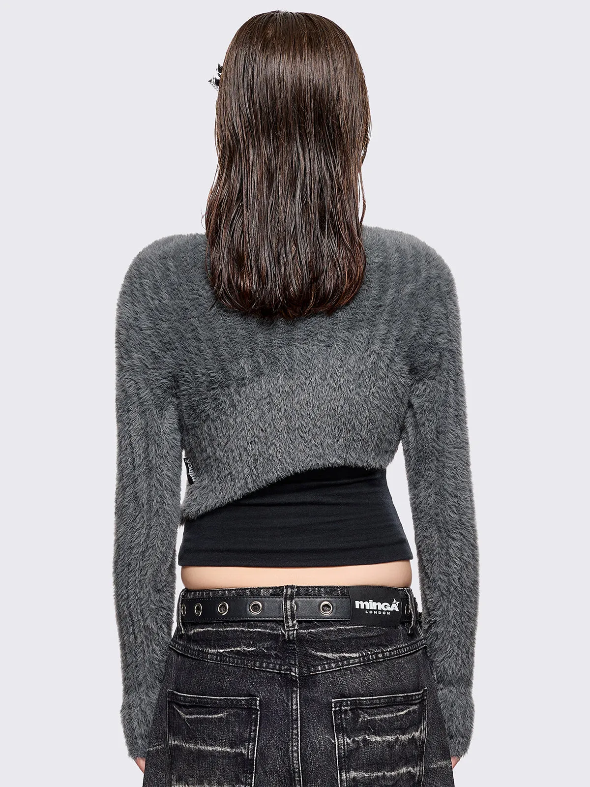 Demi Grey Cut-Out Sweater sold by Minga London product image thumbnail 4