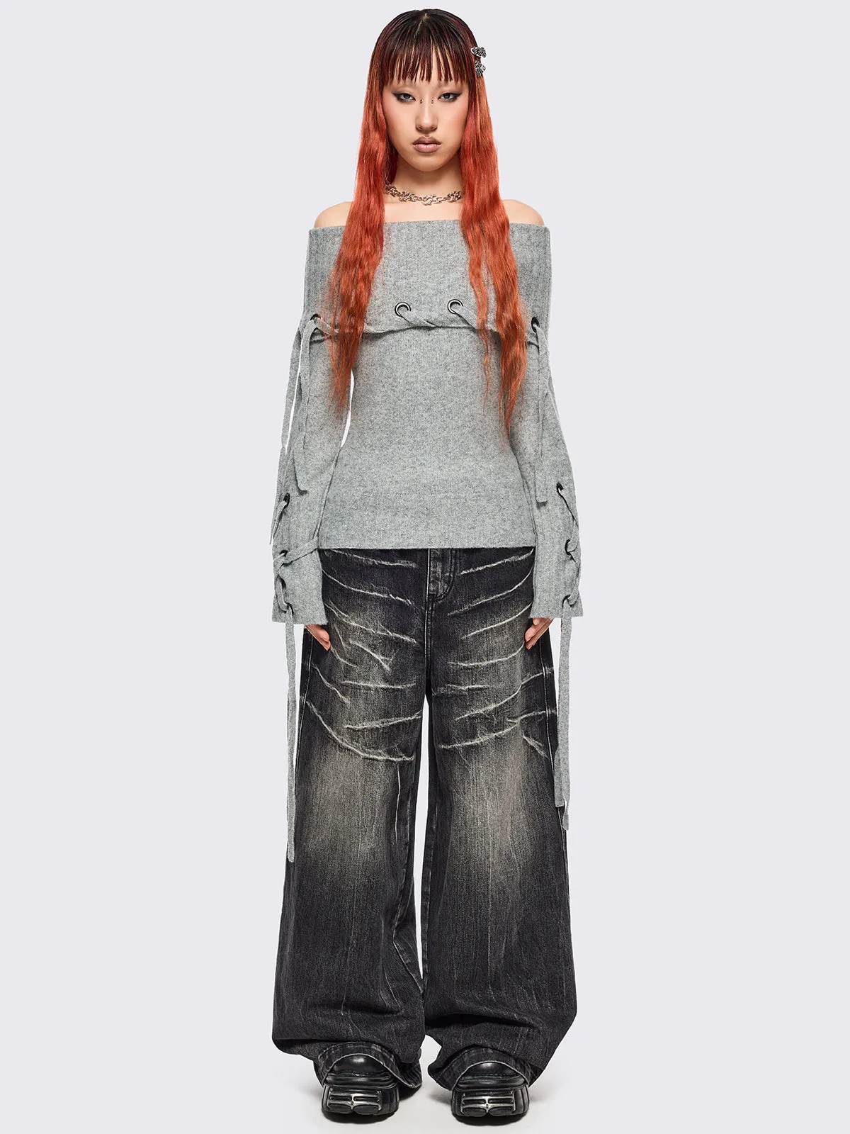 Lou Off-Shoulder Sweater sold by Minga London product image thumbnail 2